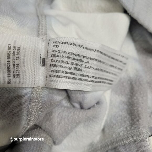 Abercrombie & Fitch Soft Fleece Tie Dye Shorts Size L Pockets Blue Gray White - Picture 5 of 11